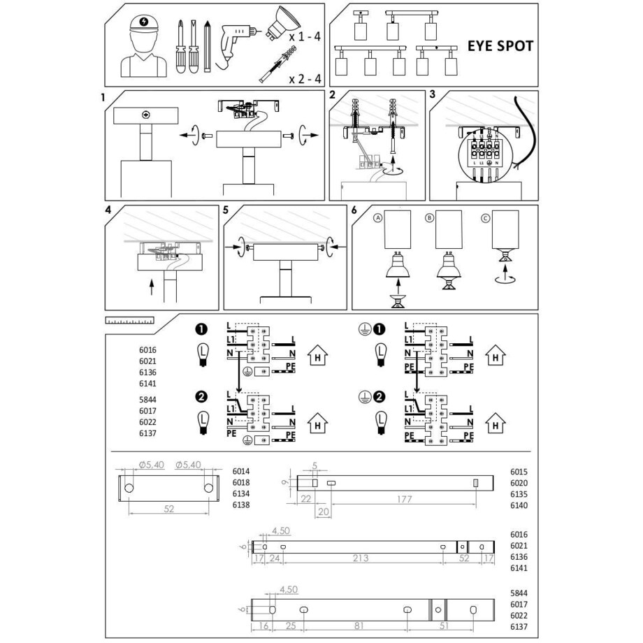 Lampa reflektorek/ spot 6018 EYE SPOT Czarny Nowodvorski