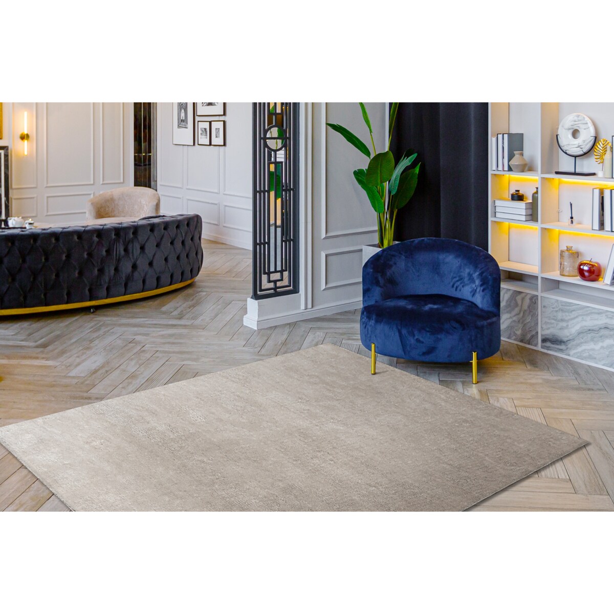 Dywan VISCO srebrny 3 pluszowy, IMITACJA 60x100 cm