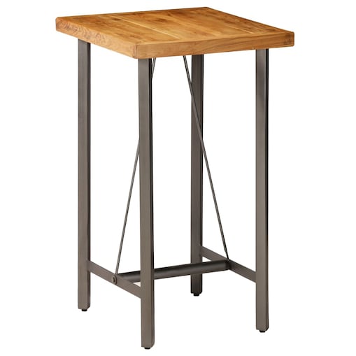 vidaXL Stolik barowy, lite drewno tekowe z odzysku, 60 x 60 x 107 cm