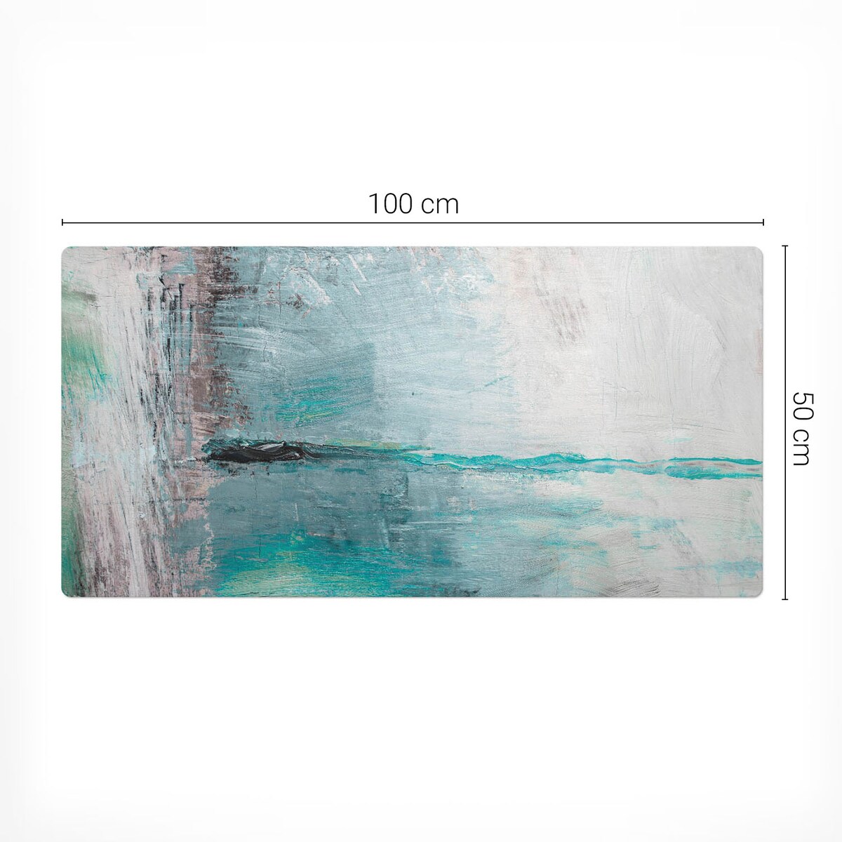 Turkusowa mata na biurko Abstrakcyjna mgła, 100x50 cm