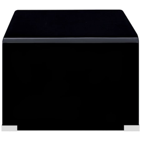 vidaXL Stolik kawowy, czarny, 98x45x31 cm, szkło hartowane