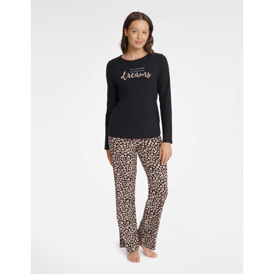 Piżama Gino 40935-99X Czarna Czarny, XL