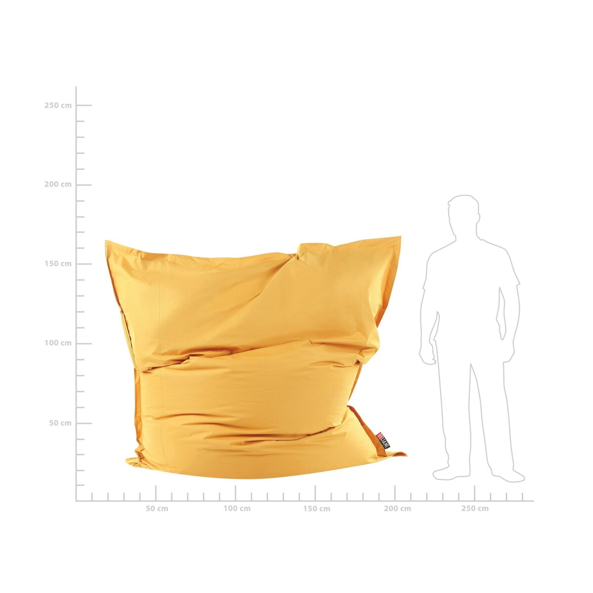 Pufa worek 180 x 230 cm żółty