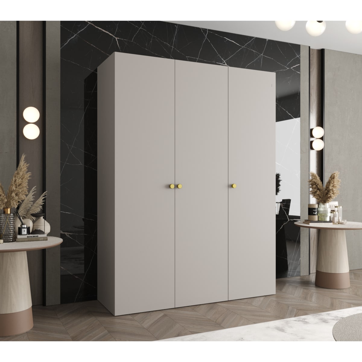 Szafa uchylna otwierana PARMA 1 150 wys. 202 cm Kaszmir + u. Złoty