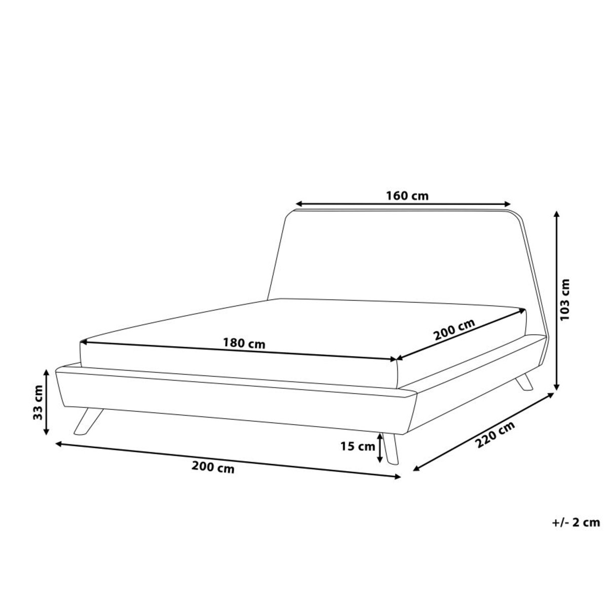 Łóżko tapicerowane 180 x 200 cm szare VIENNE