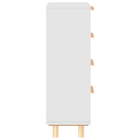 vidaXL Szafka, biała, 40x30x90 cm, lita sosna i naturalny rattan