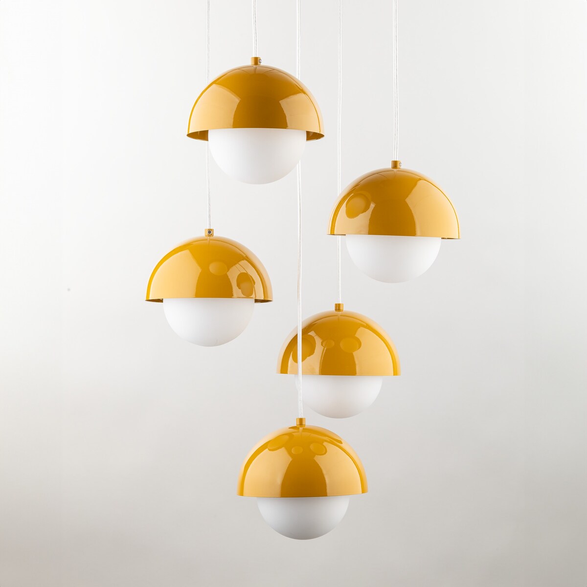 Lampa wisząca TK Lighting BONO OCHRA 10268, nowoczesna ochra/biel, 5xG9, regulowana wysokość