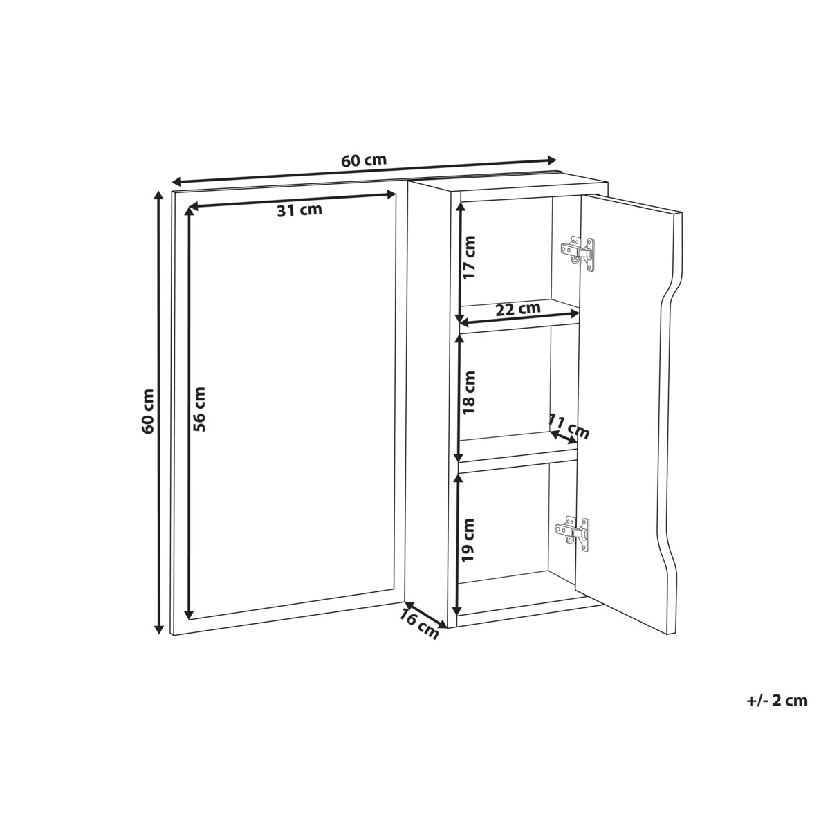Szafka wisząca PALMAS 60 cm 60 cm Biały