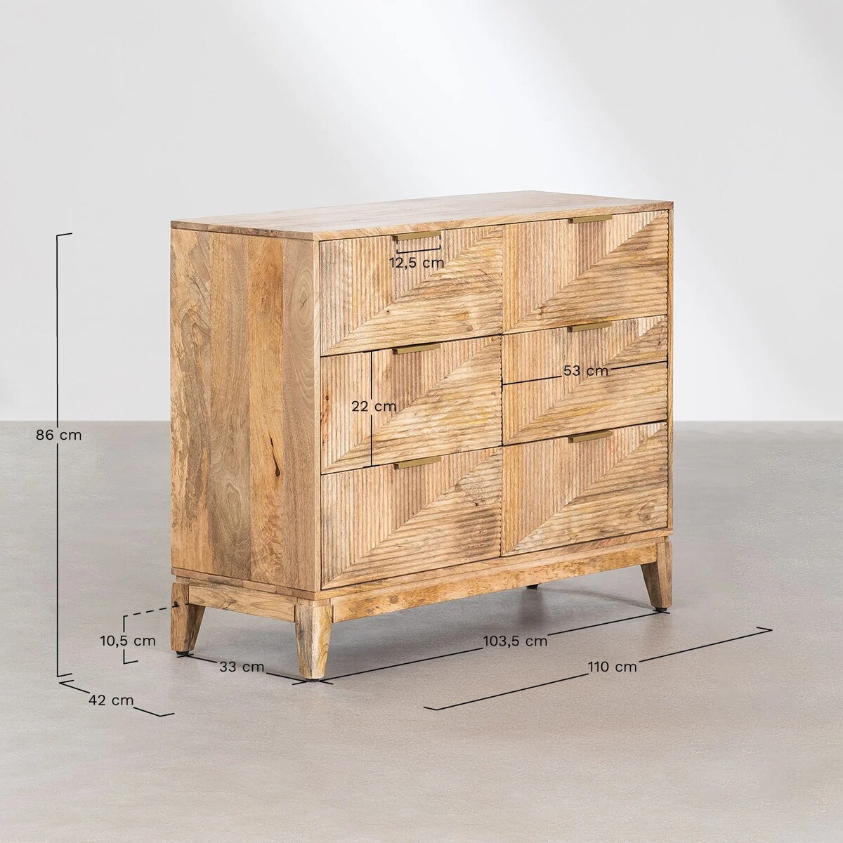 Komoda Baty Design z drewna mango 110 cm