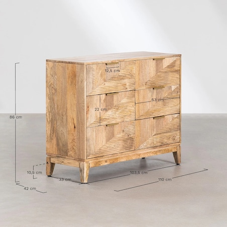 Komoda Baty Design z drewna mango 110 cm