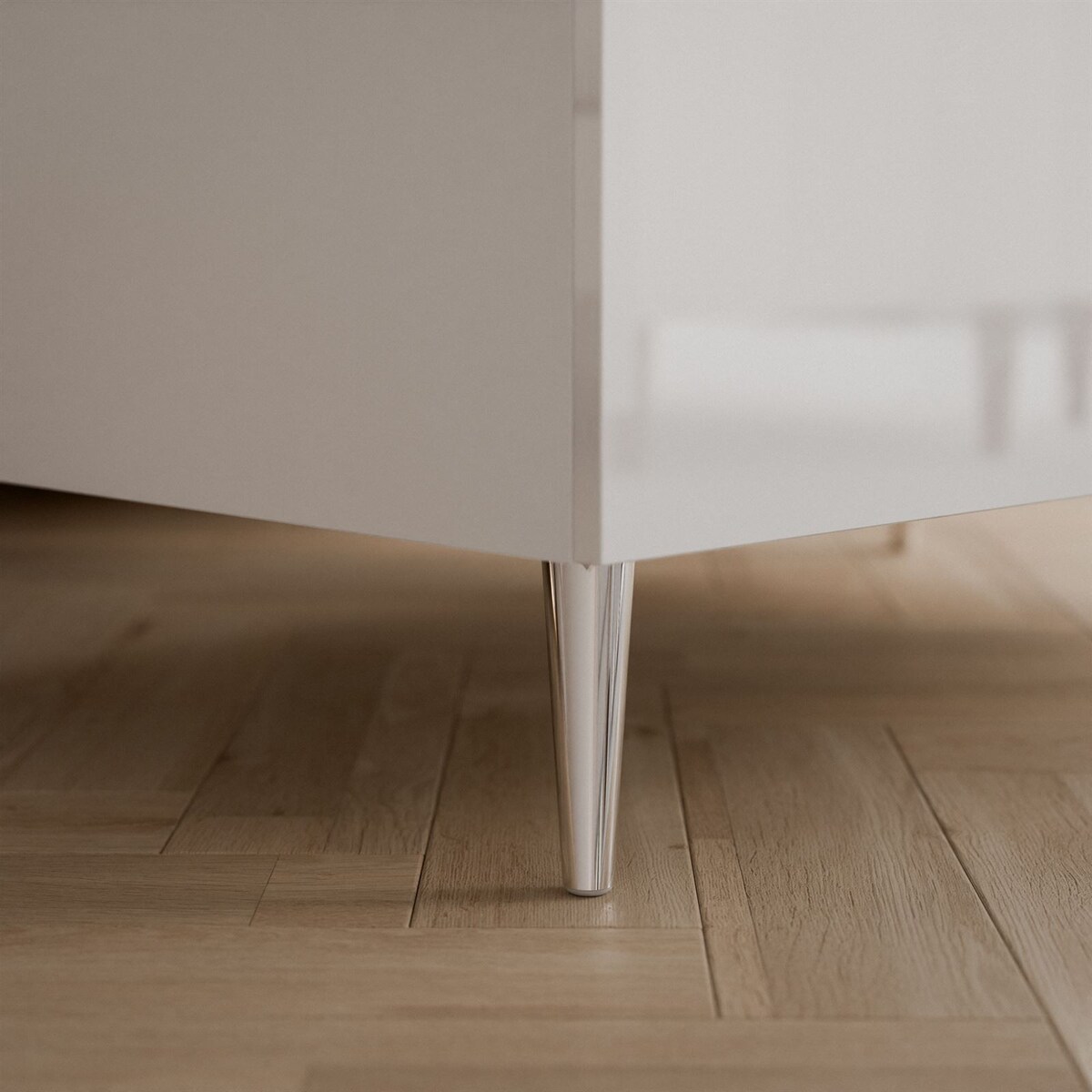 Ława AURORA SILVER ze schowkiem nogi skośne chromowane