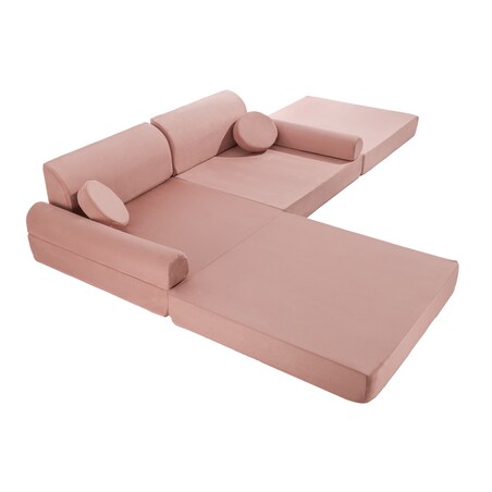 Sofa dla Dzieci Velvet, Różowa