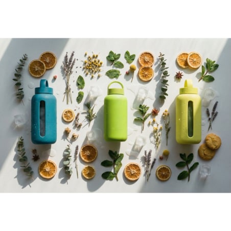 MUUKI DAILY BOTTLE szklana butelka na wodę 720 ml, Sunny Lemonade