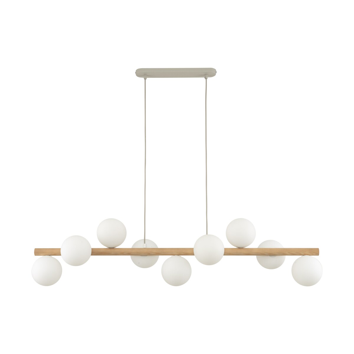 Lampa wisząca ESTERA WOOD 5906 TK Lighting 9xG9 biała drewno 117 cm regulowana do jadalni i kuchni