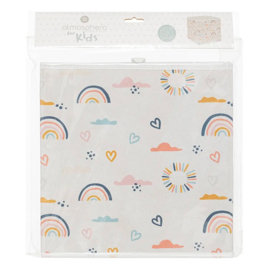 Pojemnik na zabawki RAINBOW, kolorowe wzorki, 29 x 29 x 29 cm