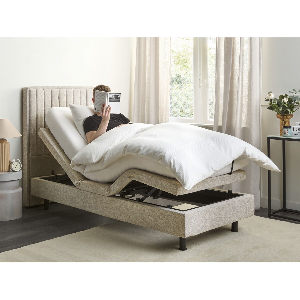 Łóżko regulowane DUKE II 80 x 200 cm Beżowy