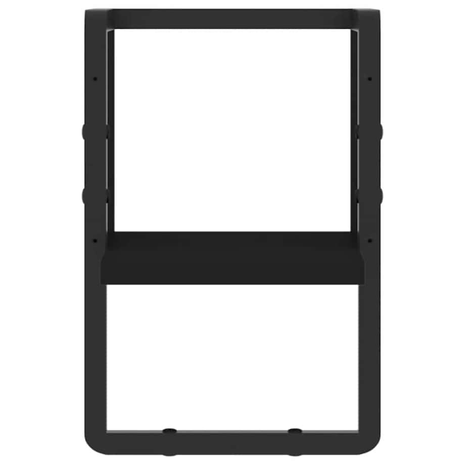 vidaXL Półka ścienna z drążkiem, czarna, 20x25x30 cm