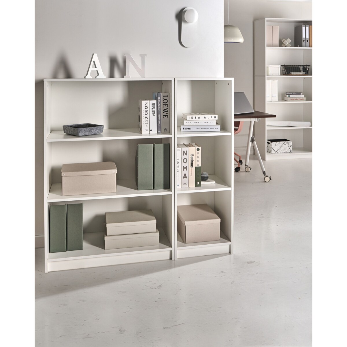 Regał na książki 5 półek ZEHNA 195 cm Biały