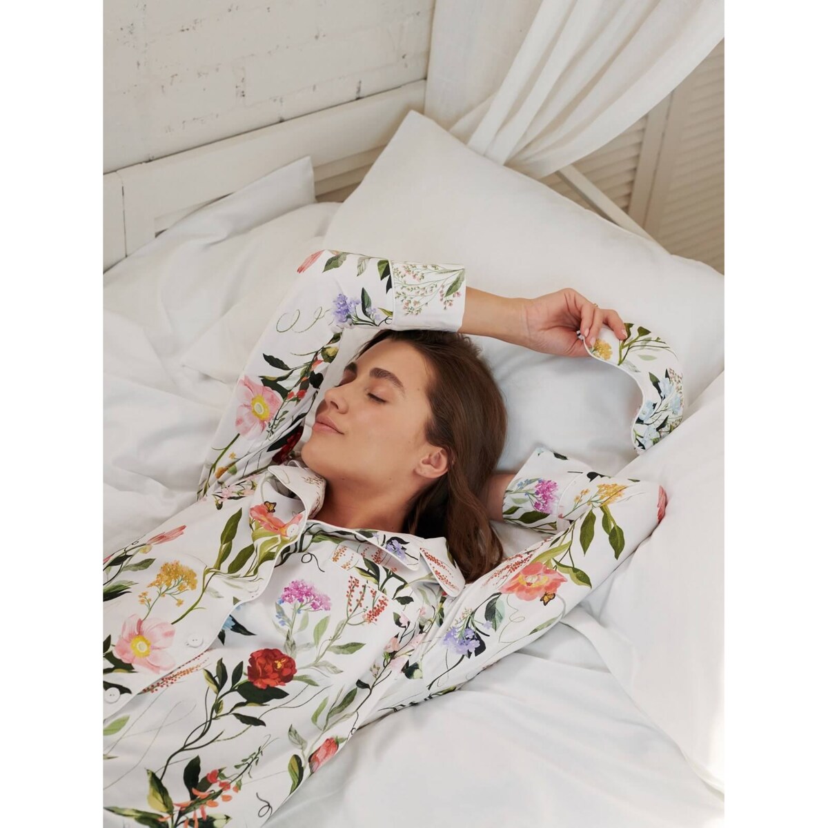 Piżama Ogródek babci długa XS