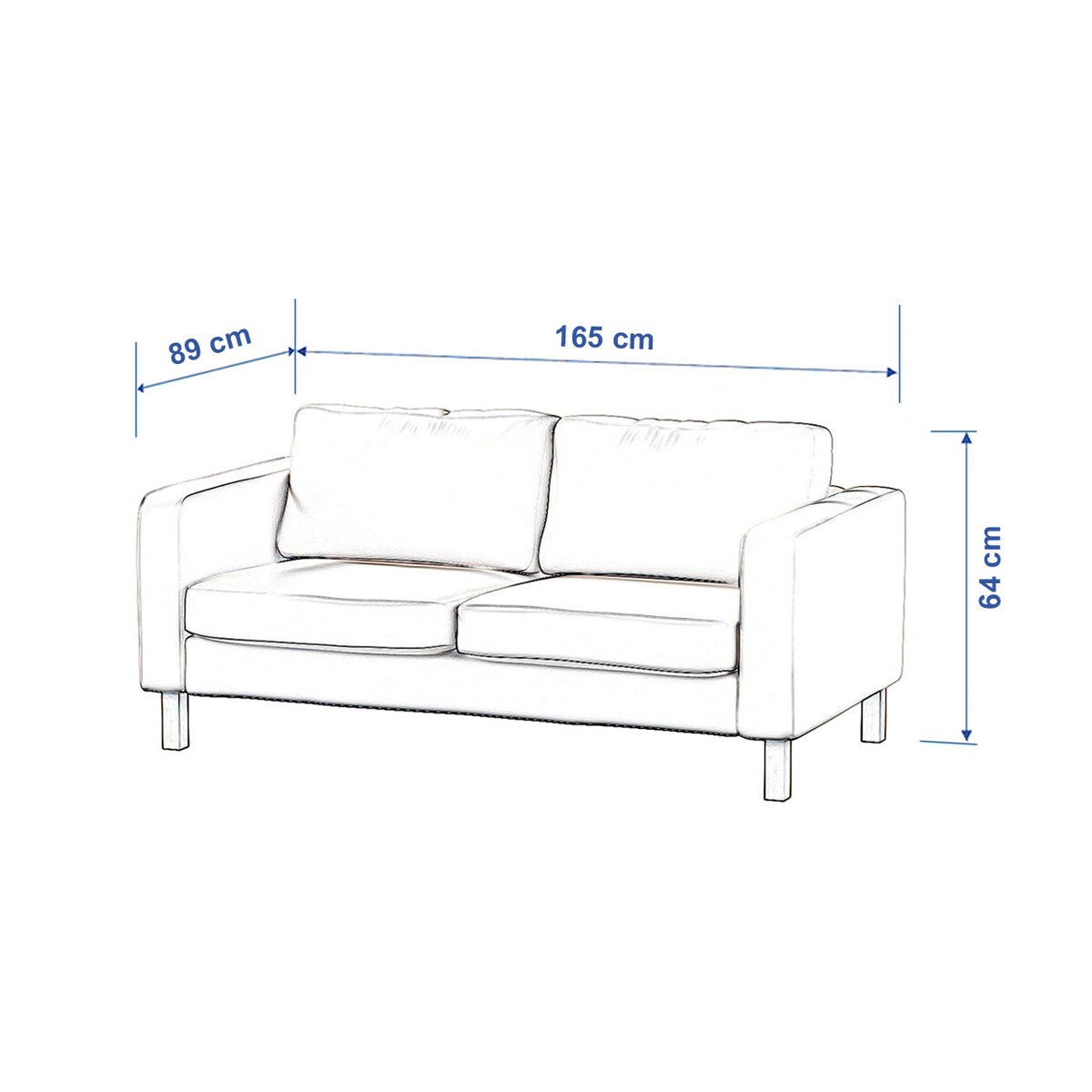 Pokrowiec na sofę Karlstad 2-osobową nierozkładaną krótki, biała bukla, 165 x 89 x 64 cm, Boucle Teddy