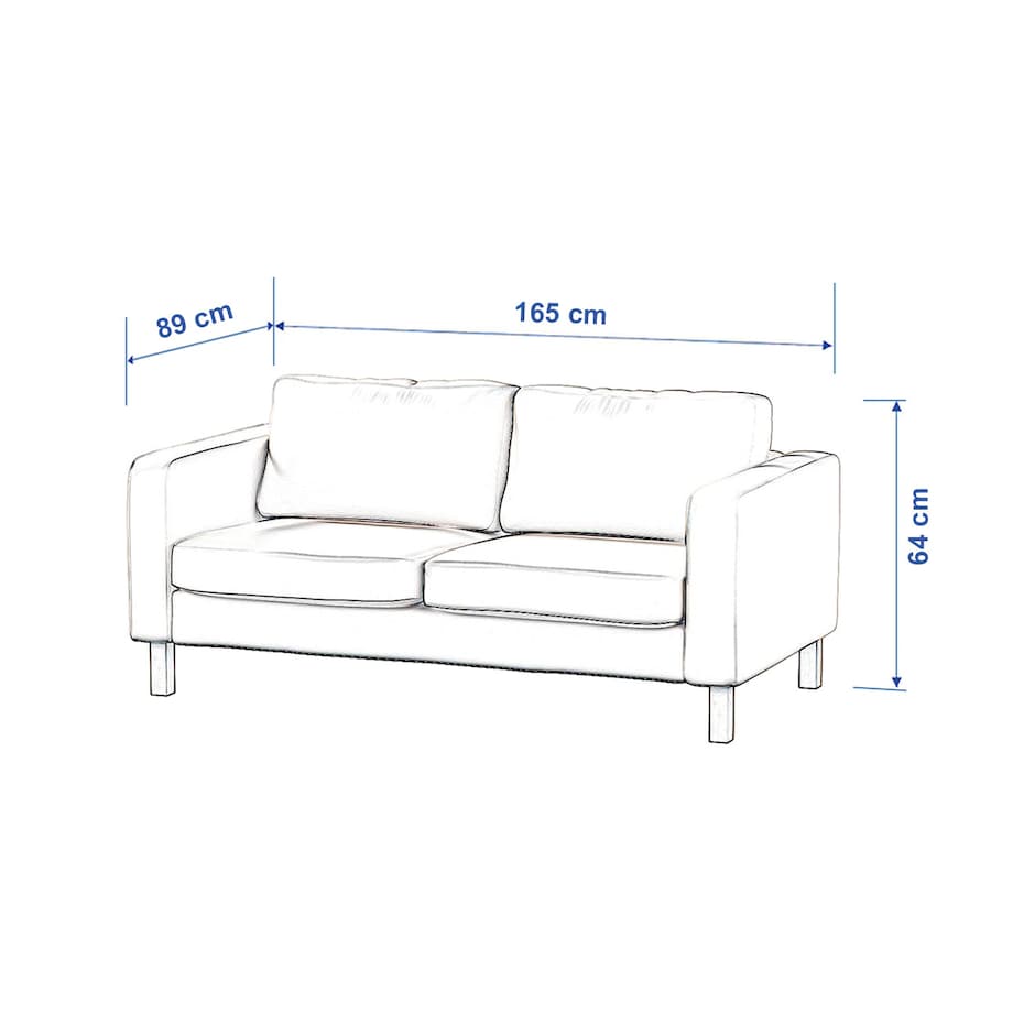 Pokrowiec na sofę Karlstad 2-osobową nierozkładaną krótki, biała bukla, 165 x 89 x 64 cm, Boucle Teddy