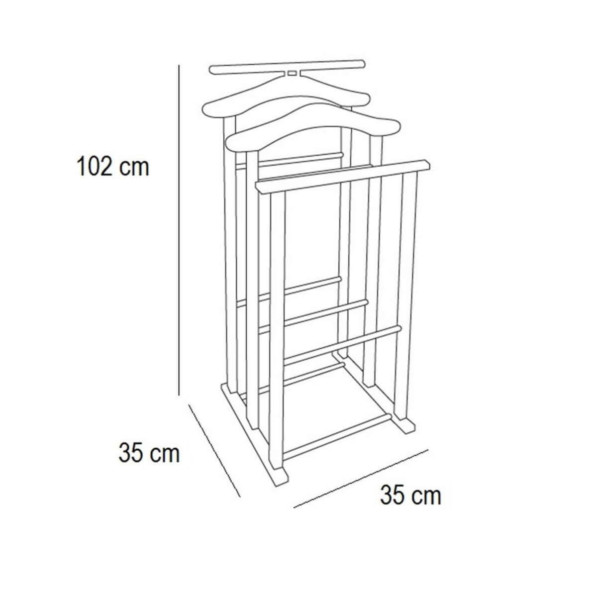 ARREDAMENTI MAXI Stojak na koszule i garnitur - 102 x 35 cm, Biały
