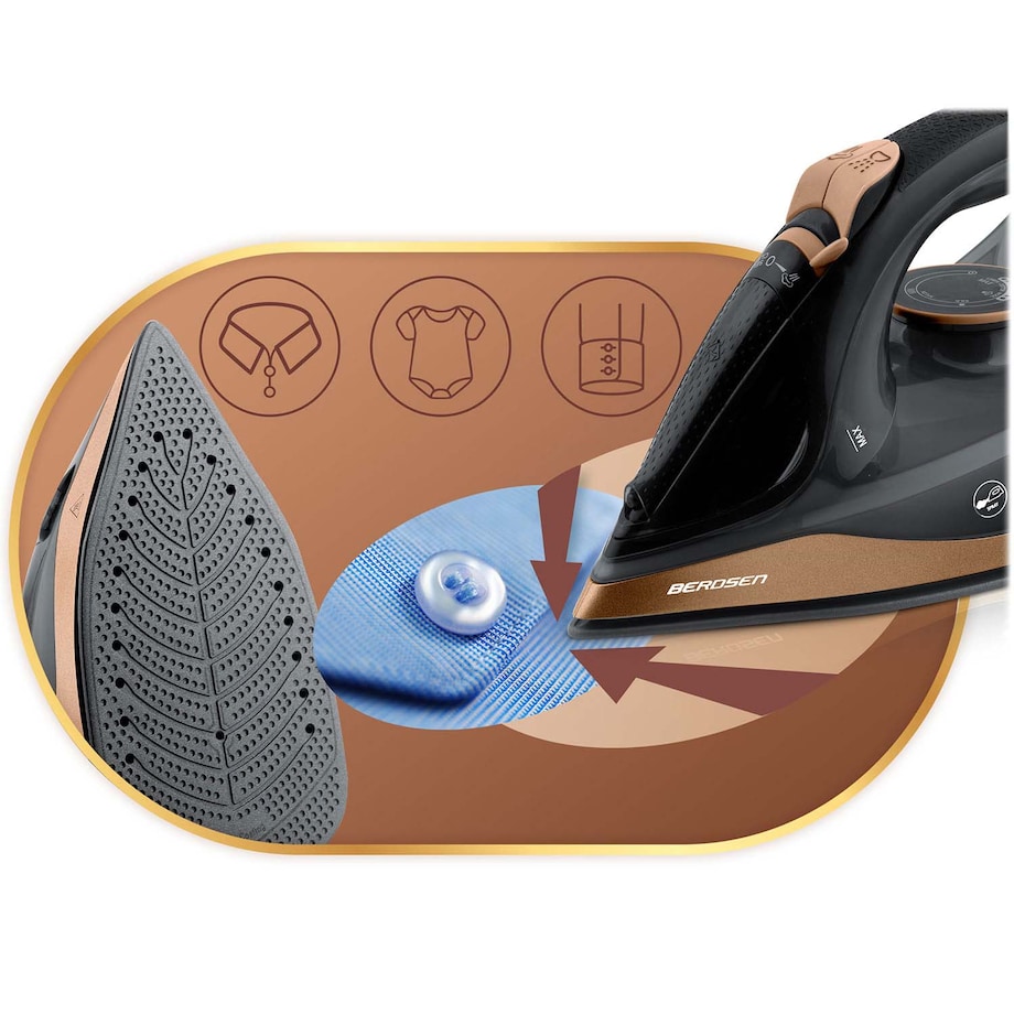 Żelazko bezprzewodowe parowe 2600W ceramiczna powłoka Berdsen 333300