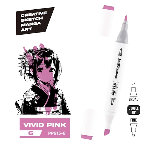 dwustronny marker kreatywny artix pp915-6 vivid pink