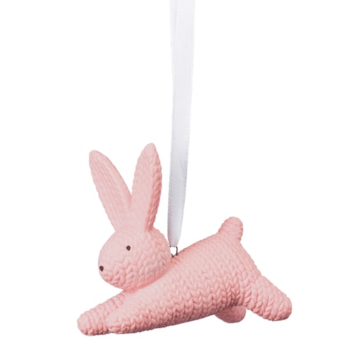 Rabbits - Zawieszka Zając porcelanowy różowy 7 cm
