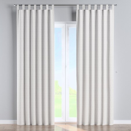 Zasłona na szelkach 1 szt. 130x245 beżowe trójkąty na kremowo-białym tle