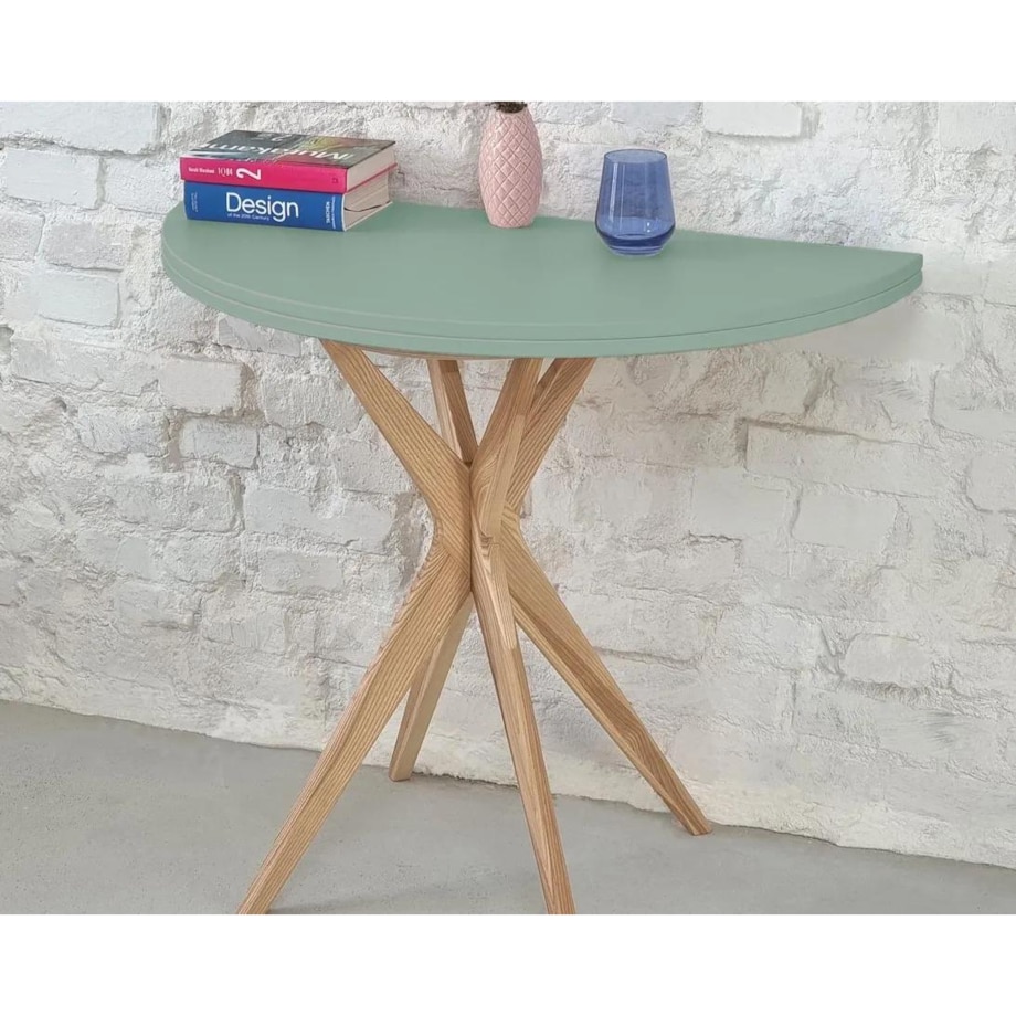 Stół półokrągły CUTTI 90x90 rozkładany szałwiowy/jesion