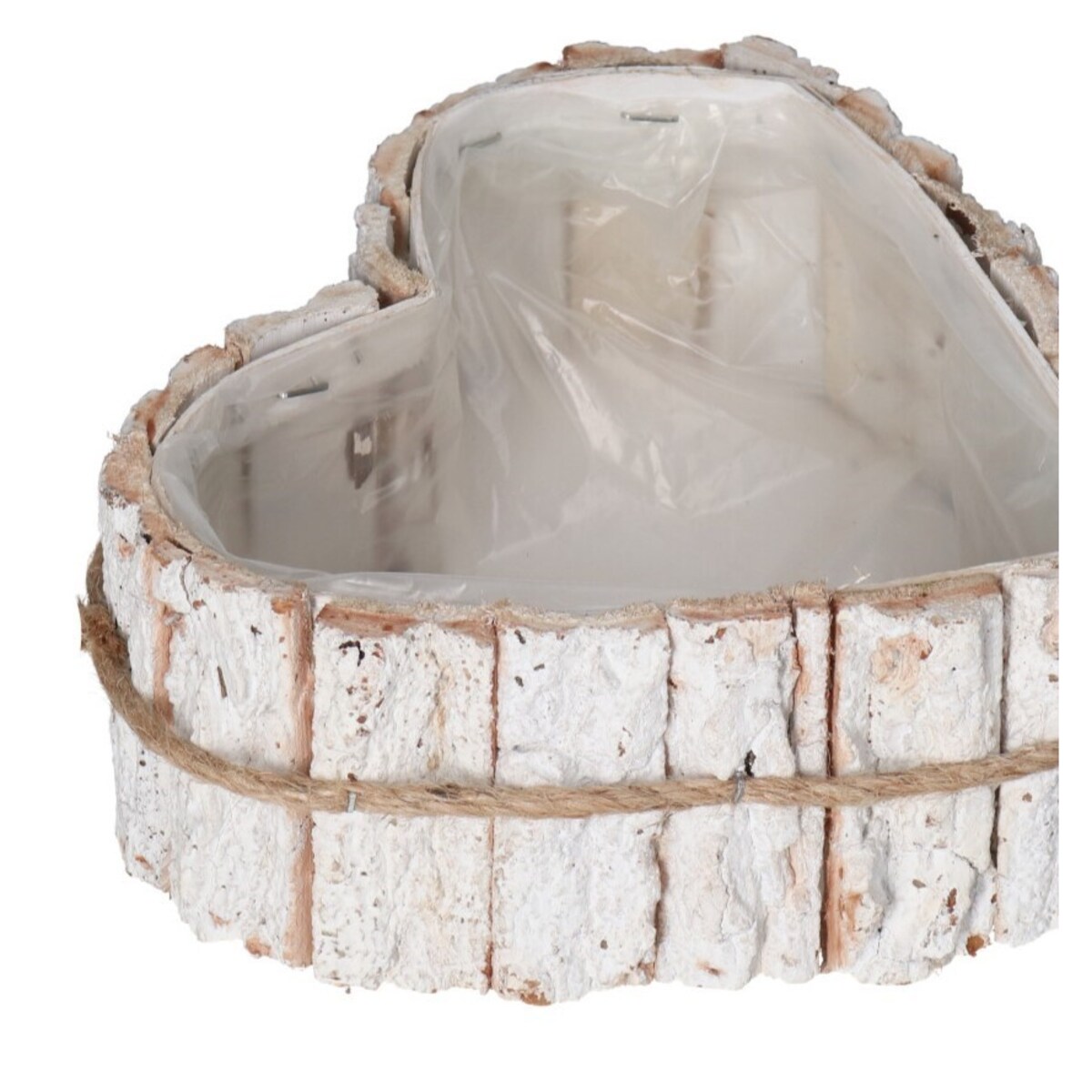 Doniczka Osłonka Drewniana Serce Biała Doniczki 20Cm