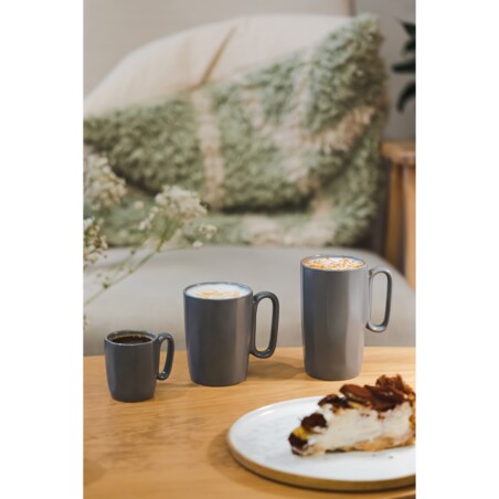 Dwa kubki ceramiczne z uszkiem 80 ml Fuori szare 29958