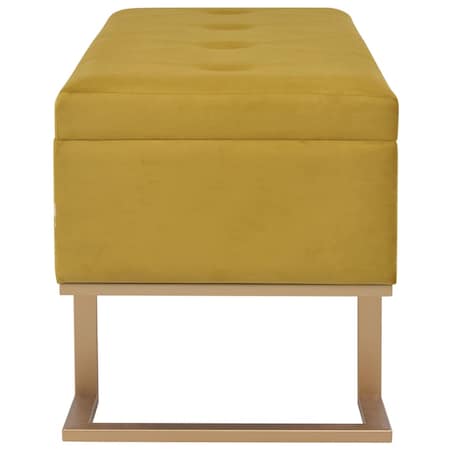 vidaXL Ławka ze schowkiem, 105 cm, musztardowa, aksamitna
