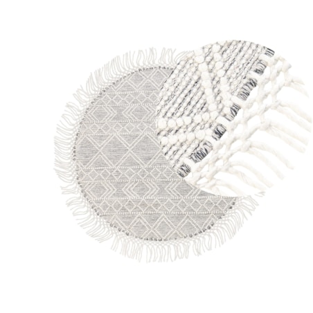 Okrągły dywan wełniany ⌀ 140 cm szary ze złamaną bielą BULDAN