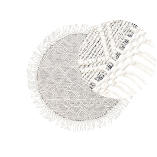 Okrągły dywan wełniany ⌀ 140 cm szary ze złamaną bielą BULDAN