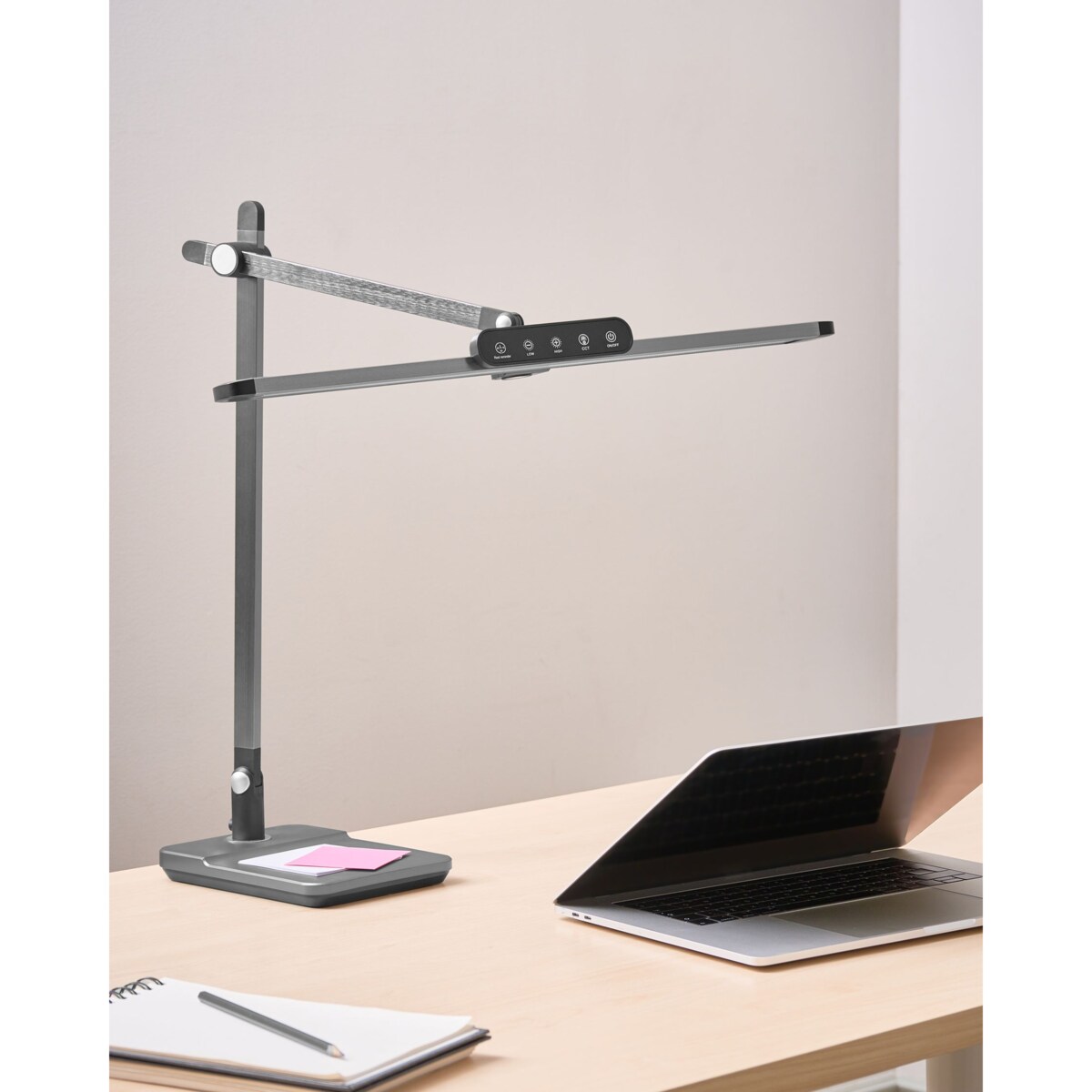 Lampa biurkowa LED SERPENS Ze ściemniaczem Szary