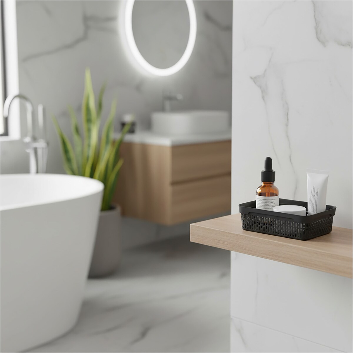 Koszyk Ażurowy Koszyczek S Plastikowy Na Kosmetyki Do Łazienki Pudełko Pojemnik Do Szuflady Czarny