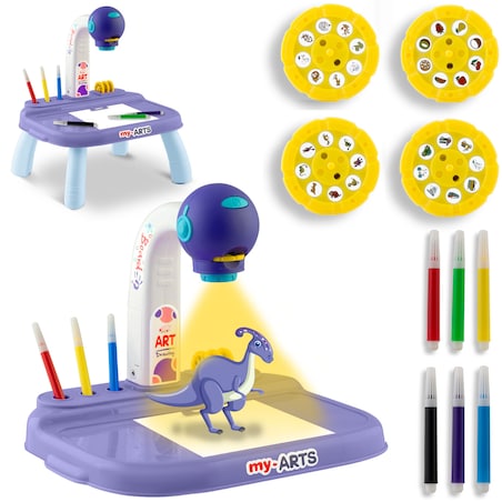 Projektor do nauki rysowania Ricokids RK-737 fioletowy + akcesoria 773700