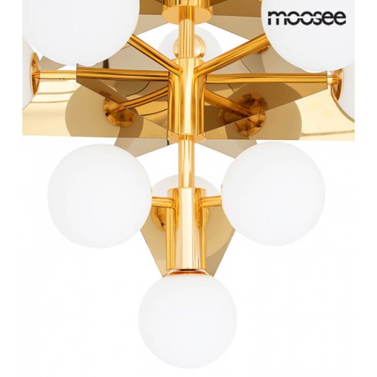 Lampa wisząca kulista Solei MSE010100141 Moosee wielopunktowa biały złota