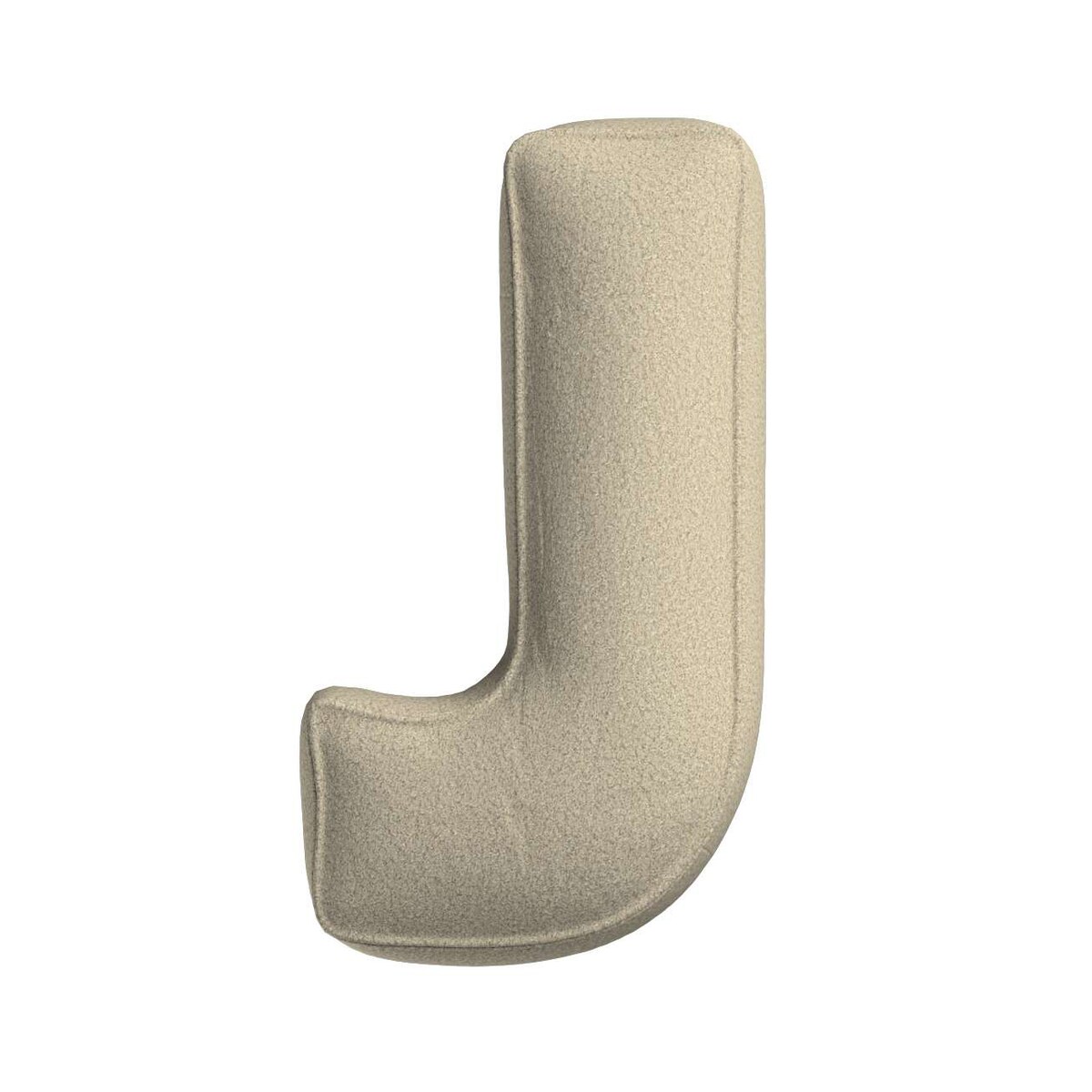 Poduszka literka J, jasny beż, 35x40cm, Boucle