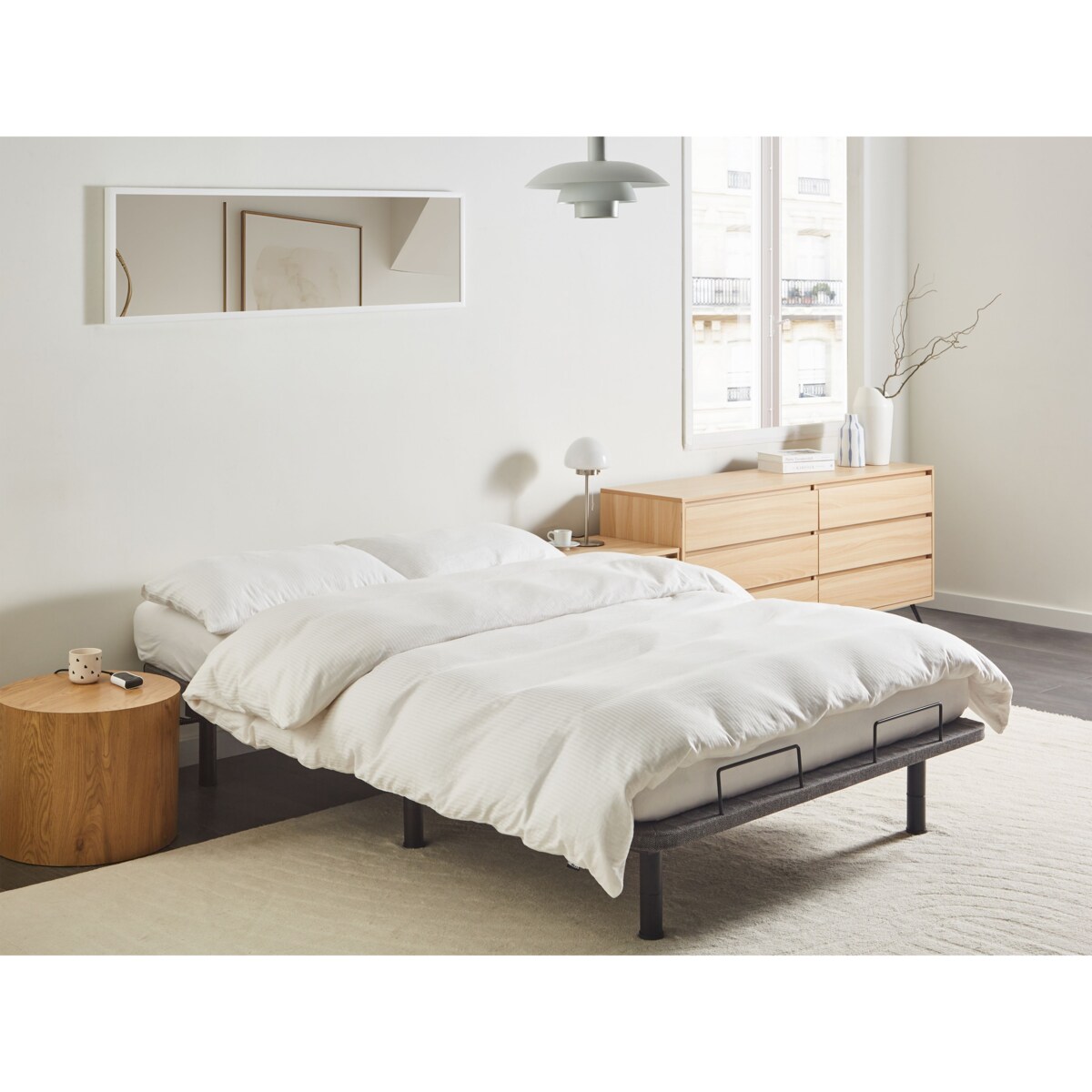 Elektryczny stelaż do łóżka BRUNOY 140 x 200 cm Szary