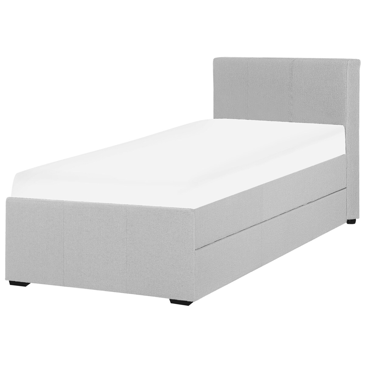 Łóżko wysuwane tapicerowane 90 x 200 cm jasnoszare MARMANDE
