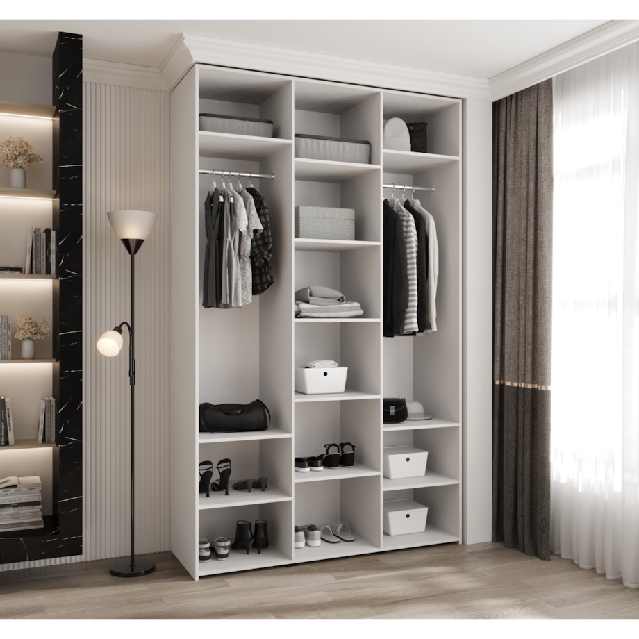 Szafa trzydrzwiowa Como 4 150 gł.50 biały+czarny