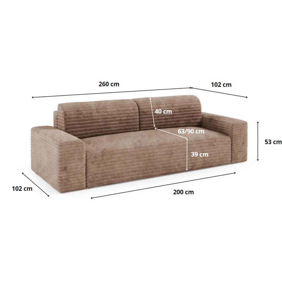 Sofa COCO z funkcją spania Kolor: TILIA 100