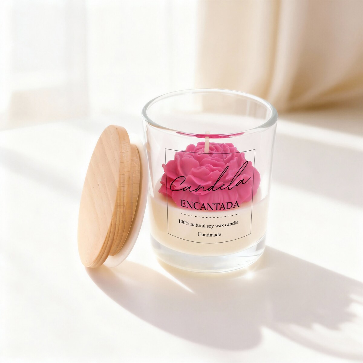 Świeca sojowa zapachowa PEONIA handmade prezent CANDELA ENCANTADA