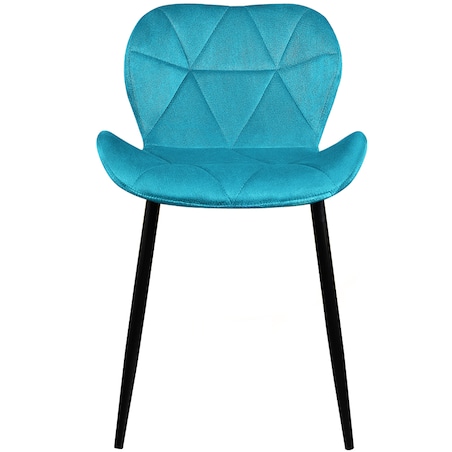 Krzesło tapicerowane welurowe pikowane turkusowe do salonu jadalni