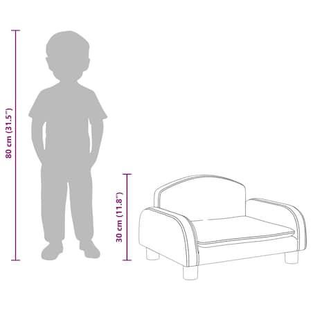vidaXL Sofa dla dzieci, ciemnoszara, 50x40x30 cm, obita tkaniną