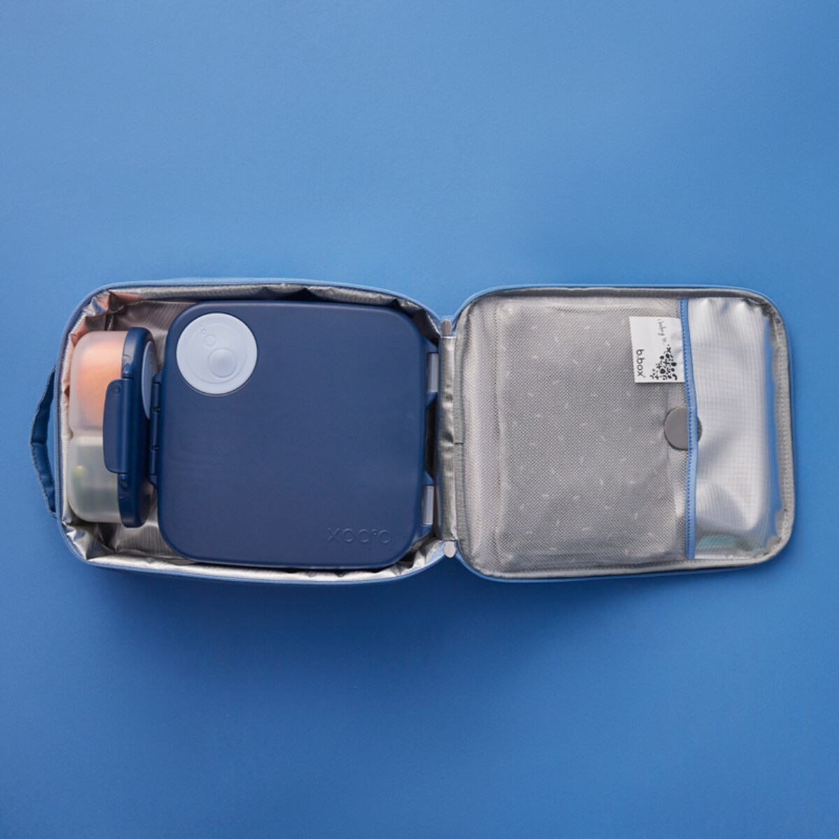 Lunchbox z przegródkami do szkoły i pracy - szczelna śniadaniówka z uchwytem i wkładem chłodzącym Midnight b.box