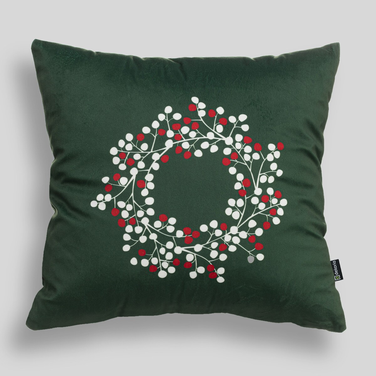 Poszewka na poduszkę Berry Wreath 43x43 cm boże narodzenie, święta, świąteczne, zielony, 43x43 cm